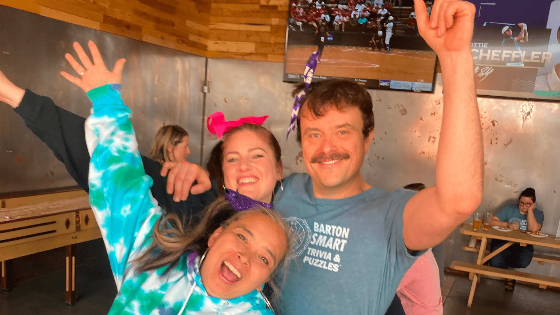 Barton Smart Trivia players at an event